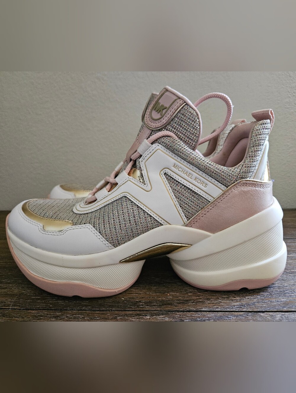 Michael Kors Olympia Glitter Mesh Sneaker Women's 8.5